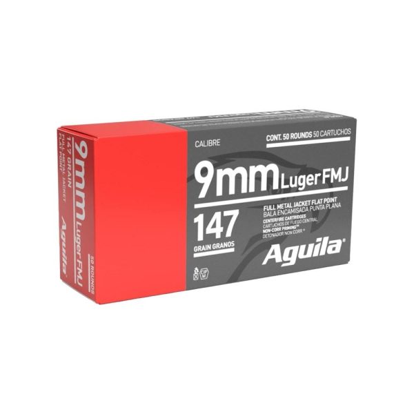 Aguila handgun ammuntion 9mm luger 147 gr fmjfp 950 fps  50/ct