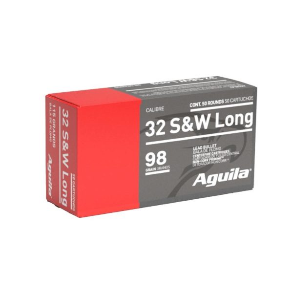 Aguila handgun ammuntion. 32 s&w long 98 gr fmj 705 fps 50/ct
