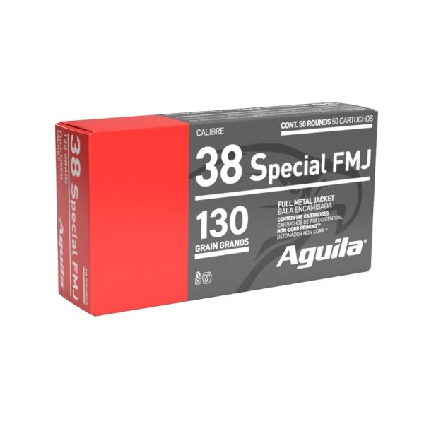 Aguila handgun ammuntion. 38 spl 130 gr fmj 950 fps 50/ct