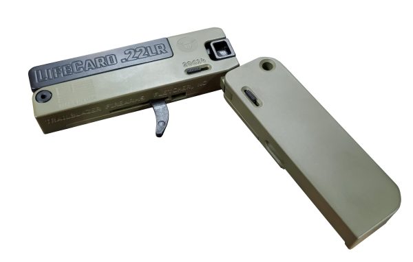 Trailblazer firearms lifecard. 22 lr single action handgun bazooka green