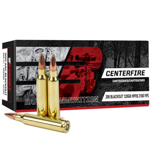 Barnes ammunition centerfire rifle. 300 blackout 120gr hpfb 2100 fps 125/ct (bulk)