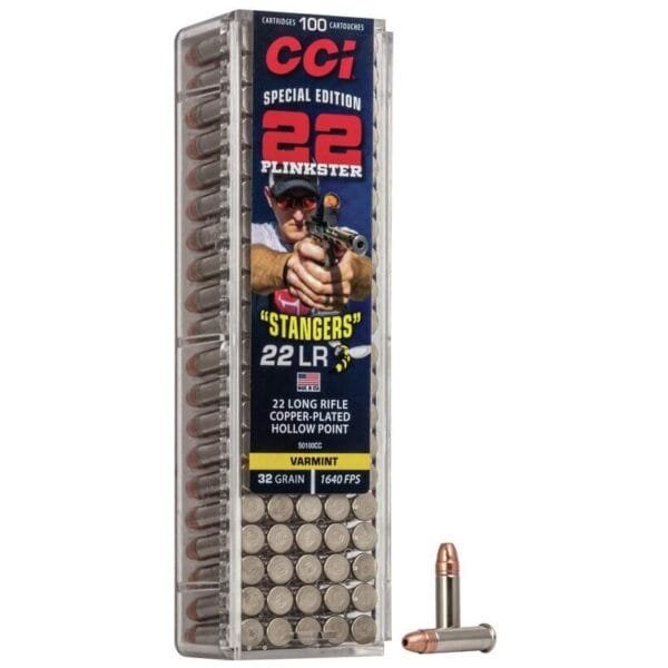 Cci stangers rimfire ammunition. 22lr 32 gr cphp 1640 fps 100/ct