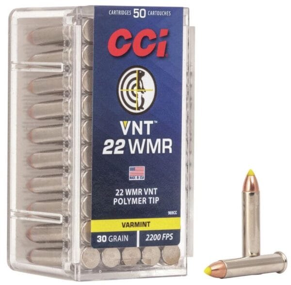 Cci varmint rimfire ammunition. 22 wmr 30 gr vnt 2200 fps 50/ct