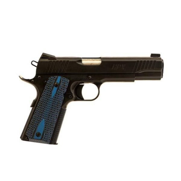 Standard manufacturing 1911 hpx handgun. 45 acp 8rd magazine 5" barrel blue grips