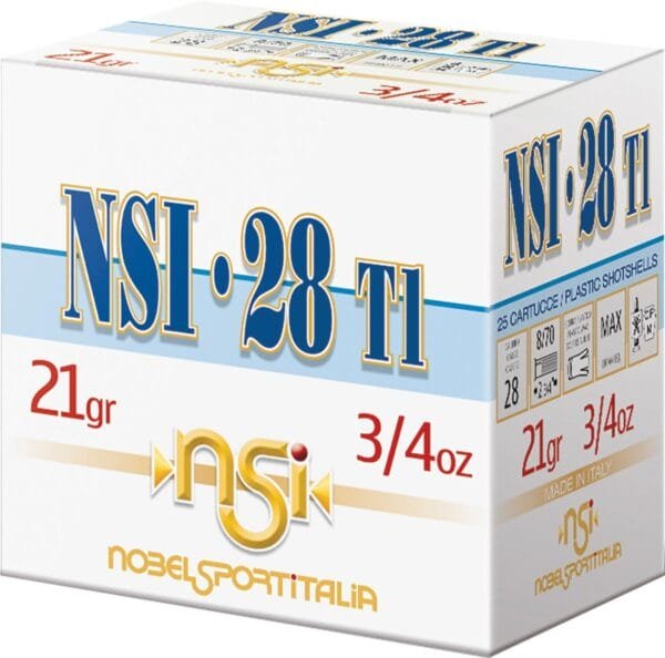 Nobel nsi 28t1 shotshell 28 ga 2-3/4" 3/4 oz 1300 fps #7. 5 25/ct