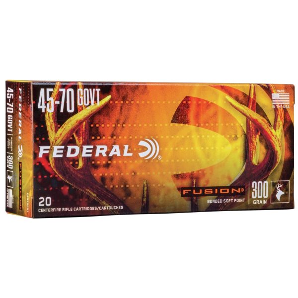 Federal fusion rifle ammunition. 45-70 govt 300 gr sp 1850 fps 20/ct