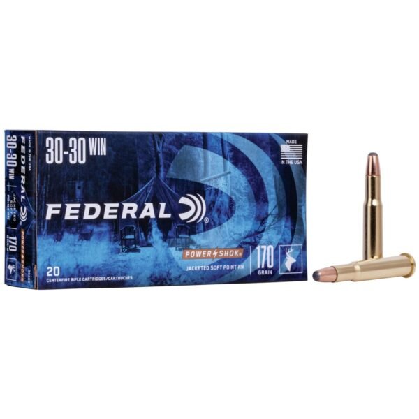 Federal power-shok rifle ammunition. 30-30 win 170 gr rnsp 2200 fps - 20/box