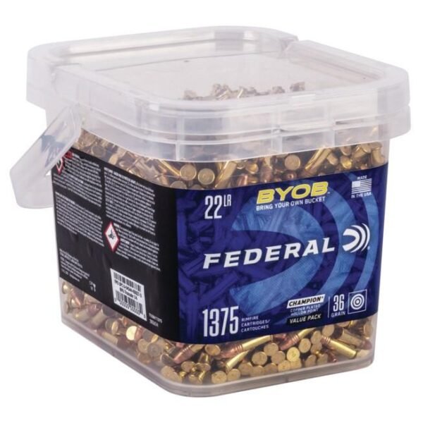 Federal champion byob rimfire ammunition 22 lr 36 gr. Cphp 1260 fps 1375/ct