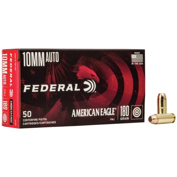 American eagle handgun ammunition 10mm auto 180 gr fmj 1030 fps 50/box