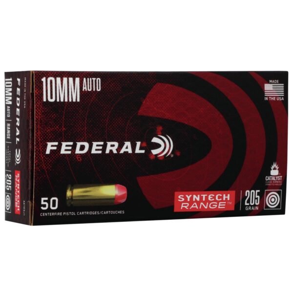 Federal syntech range handgun 10mm auto 205gr tsj 1150 fps 50/ct