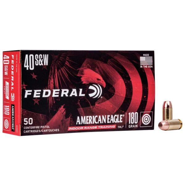American eagle irt handgun ammunition. 40 s&w 180 gr tmj 1000 fps 50/ct