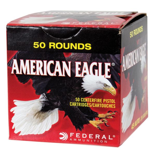 American eagle handgun ammunition. 45 acp 230 gr fmj 890 fps 50/ct