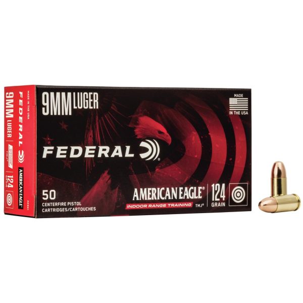 American eagle irt handgun ammunition 9mm luger 124 gr. Tmj 1120 fps 50/ct