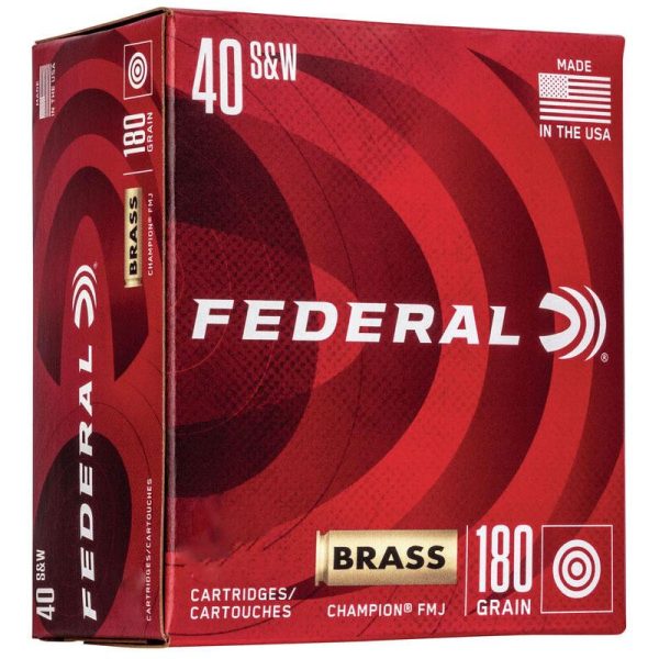 Federal champion handgun ammunition. 40 s&w 180gr fmj 1000 fps 400/ct (bulk box)