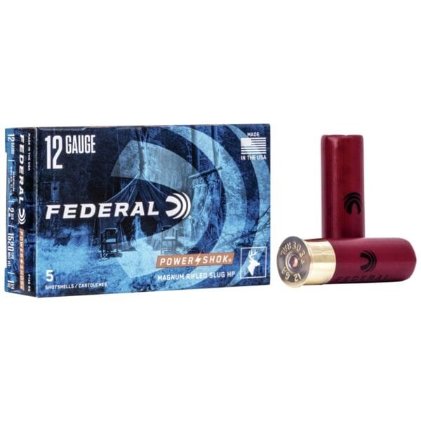 Federal power-shok rifled slug 12 ga 2 3/4" max 1 1/4 oz slug 1520 fps - 5/ct