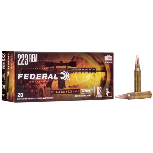 Federal fusion rifle ammunition. 223 rem 62 gr msr 2750 fps 20/box