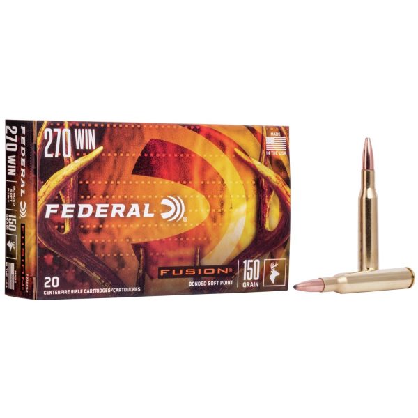 Federal fusion rifle ammunition. 270 win 150 gr btsp 2850 fps - 20/box