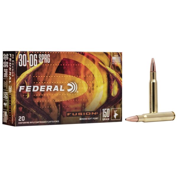 Federal fusion rifle ammunition. 30-06 sprg 150 gr btsp 2790 fps - 20/box