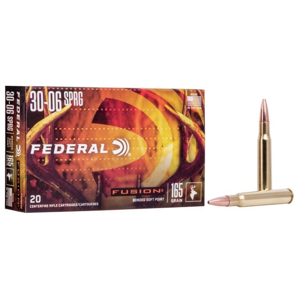 Federal fusion rifle ammunition. 30-06 sprg 165 gr btsp 2790 fps - 20/box