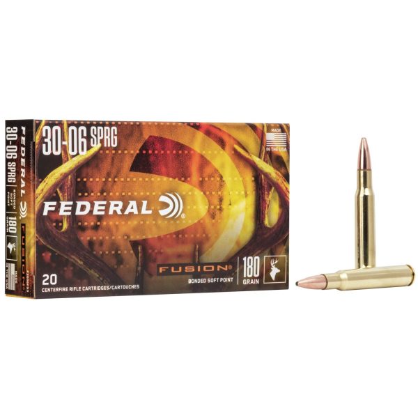 Federal fusion rifle ammunition. 30-06 sprg 180 gr btsp 2700 fps - 20/box