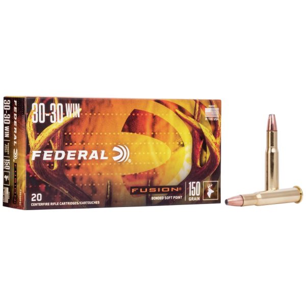 Federal fusion rifle ammunition. 30-30 win 150 gr btsp 2390 fps - 20/box