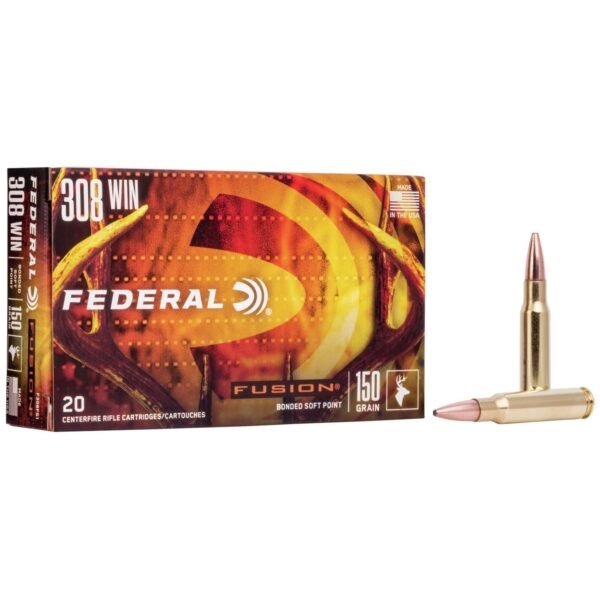 Federal fusion rifle ammunition. 308 win 150 gr btsp 2390 fps - 20/box