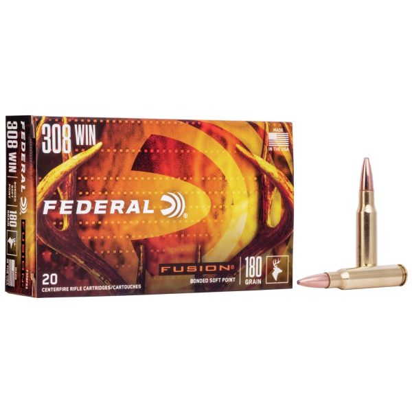 Federal fusion rifle ammunition. 308 win 180 gr btsp 2600 fps - 20/box
