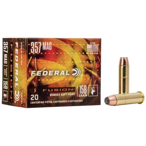 Federal fusion handgun ammunition. 357 mag 158 gr ffsn 1240 fps 20/box