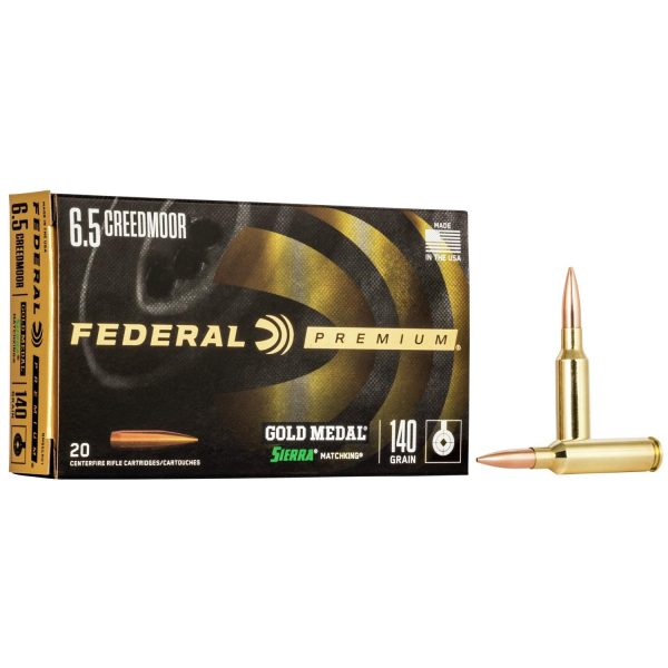 Federal gold medal rifle ammunition 6. 5 creedmoor 140 gr  smk 2675 fps 20/ct