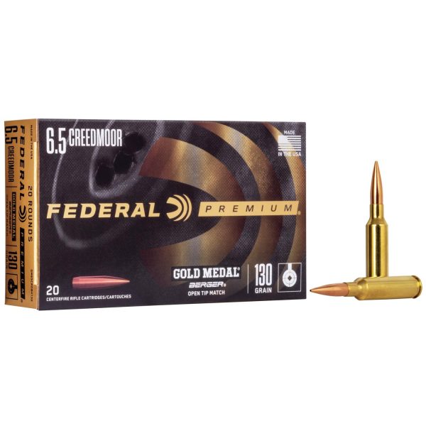 Federal gold medal berger hybrid rifle ammunition 6. 5 creedmoor 130 gr 2875 fps 20/ct