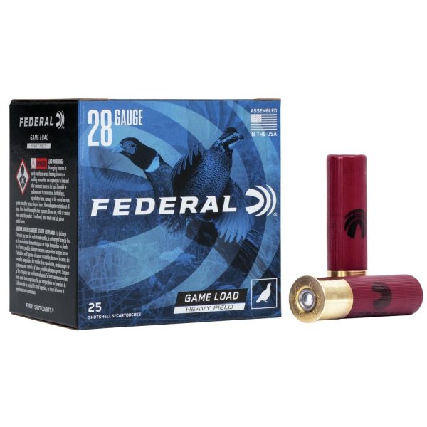 Federal game-shok heavy field load shotshells 28ga  2-3/4" 1 oz #5 1220 fps 25/ct