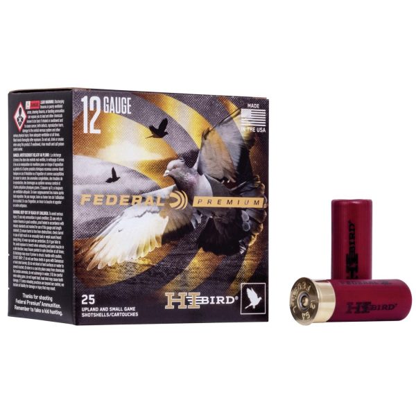 Federal hi-bird shotshells 12ga  2-3/4" 1-1/8oz 1275 fps #8 25/ct