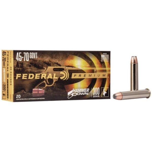 Federal hammer down rifle ammunition. 45-70 govt 300 gr sp 1850 fps 20/ct