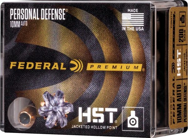 Federal premium personal defense hst handgun ammunition 10mm auto 200 gr jhp 20/ct