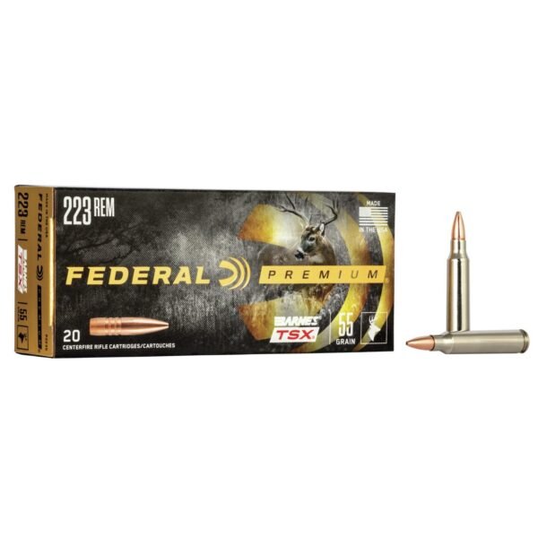 Federal. 223 rem 55gr barnes tsx ammo 20rd