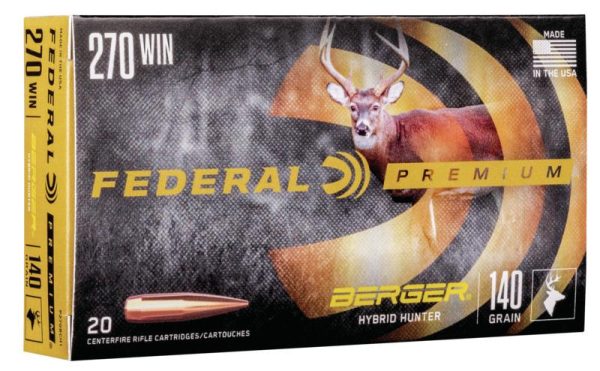Federal classic hunter berger hybrid rifle ammunition. 270 win 140 gr bthp 2950 fps 20/ct