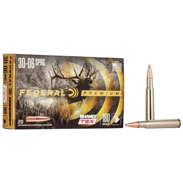 Federal barnes tsx rifle ammunition 30-06 sprg 180gr hp 2700 fps 20/ct