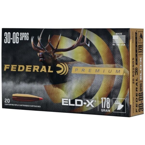 Federal premium eld-x rifle ammunition. 30-06 sprg 178gr pt 2750 fps 20/ct