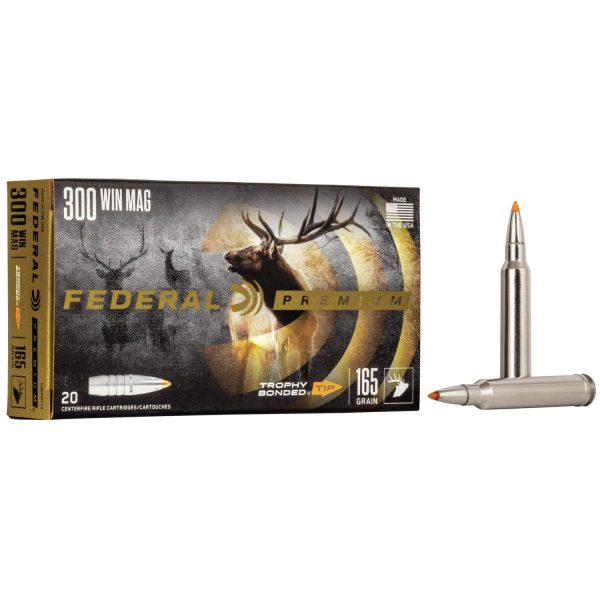 Federal premium vital-shok rifle ammunition. 300 win mag 165 gr tbt 3050 fps - 20/box