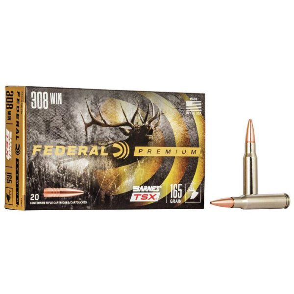 Federal barnes tsx hp rifle ammunition 308 win 165gr 2650 fps 20/ct