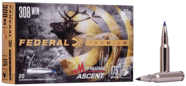 Federal terminal ascent rifle ammuntion. 308 win 175 gr 2600 fps 20/ct