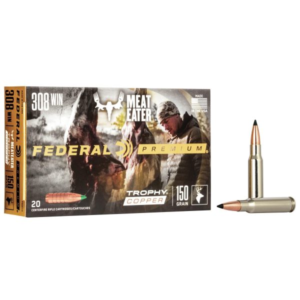 Federal premium trophy copper rifle ammunition. 308 win 150 gr tc 2820 fps 20/ct