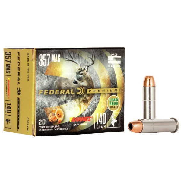 Federal premium vital-shok handgun ammunition. 357 mag 140 gr bxp 1400 fps 20/box