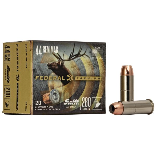 Federal premium vital-shok handgun ammunition. 44 mag 280 gr saf 1170 fps 20/box