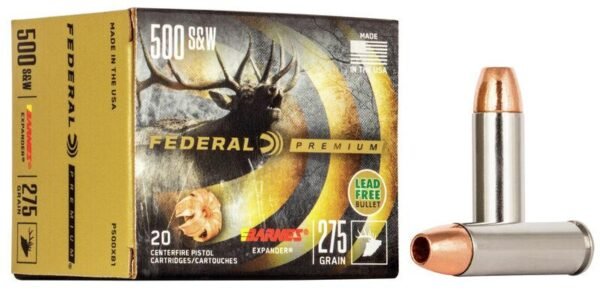 Federal premium vital-shok handgun ammunition. 500 s&w 275 gr bxp 1660 fps 20/box