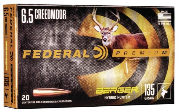 Federal classic hunter berger hybrid rifle ammunition 6. 5 creedmoor 135 gr bthp 2775 fps 20/ct