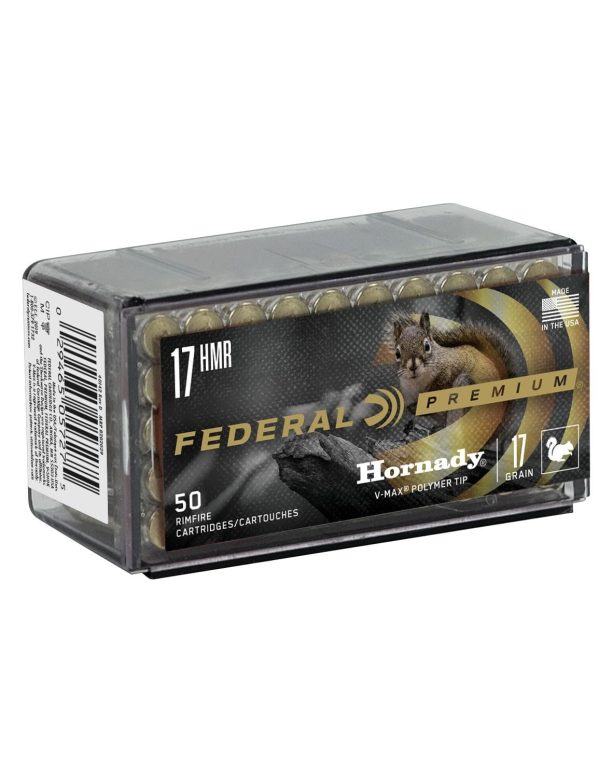 Federal premium v-shok rimfire ammunition. 17 hmr 17 gr v-max 50/box