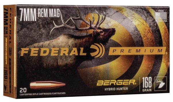 Federal classic hunter berger hybrid rifle ammunition  7mm rem mag 168 gr 2870 fps 20/ct