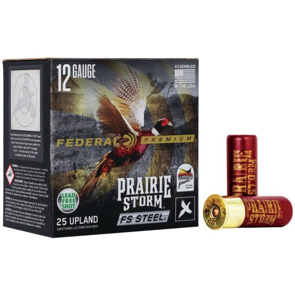 Federal prairie storm fs steel shotshells 12 ga 2-3/4" 1-1/8oz 1350 fps #3 25/ct