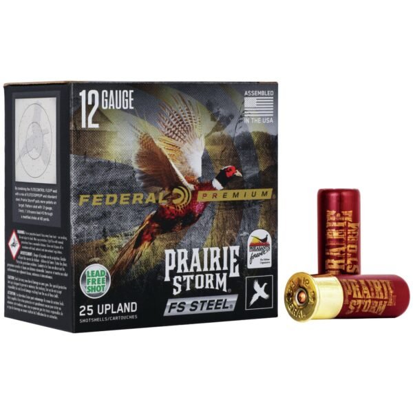 Federal prairie storm fs steel shotshells 12 ga 2-3/4" 1-1/8oz 1350 fps #4 25/ct